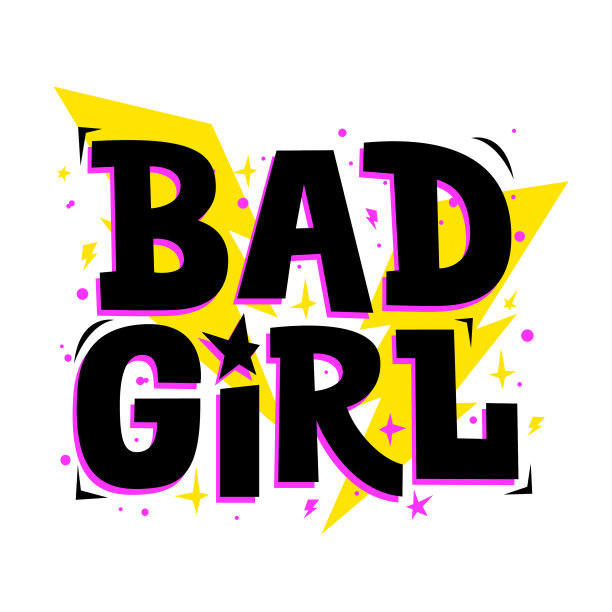 坏女孩短语时尚排版海报图片下载