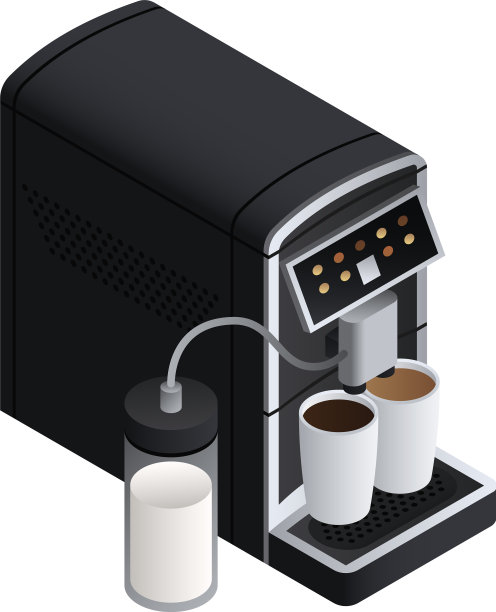 现代咖啡机图标等距风格图片下载