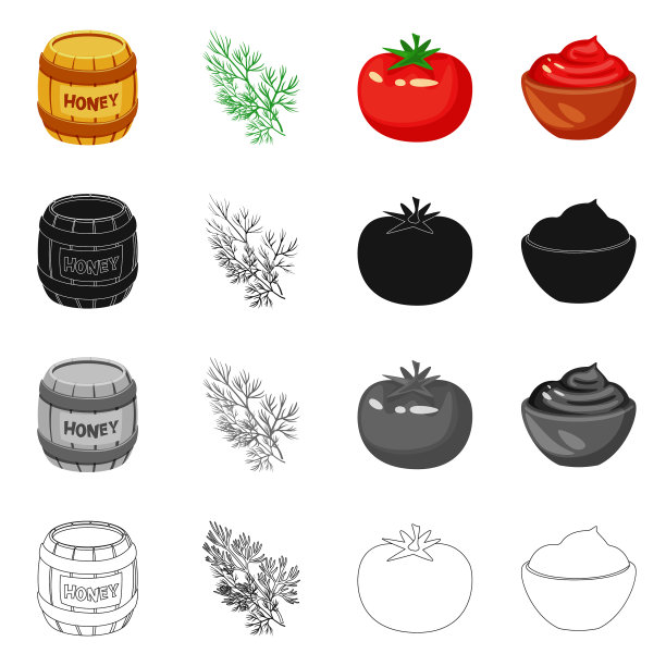 口味和产品标志集图片下载