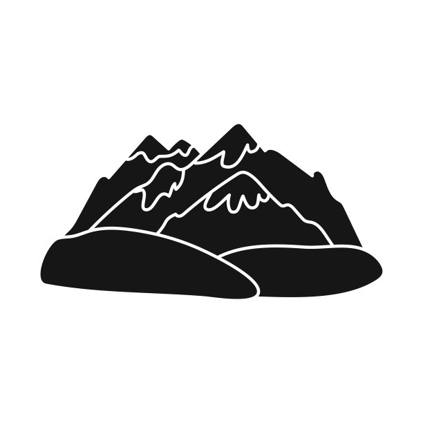 孤立物体山脉和岩石标志集图片下载