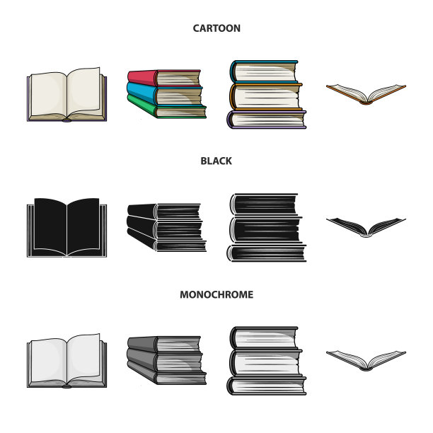 设计图书馆和教科书图标图片下载