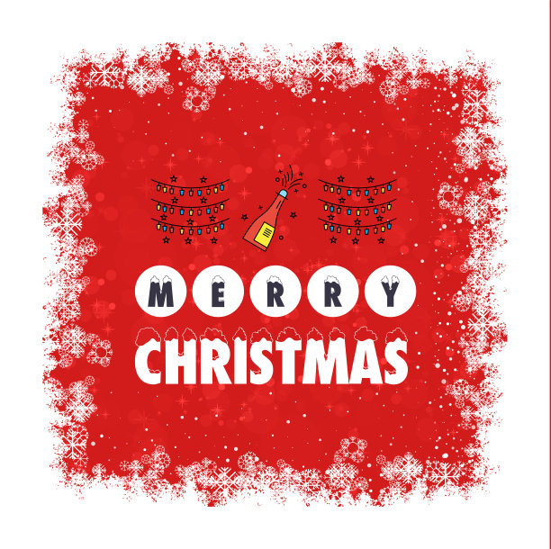 红色背景的圣诞贺卡图片下载