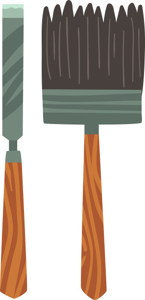 凿子和刷子考古设备图片下载