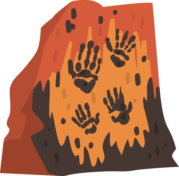把史前人类的手掌印在石头上图片下载