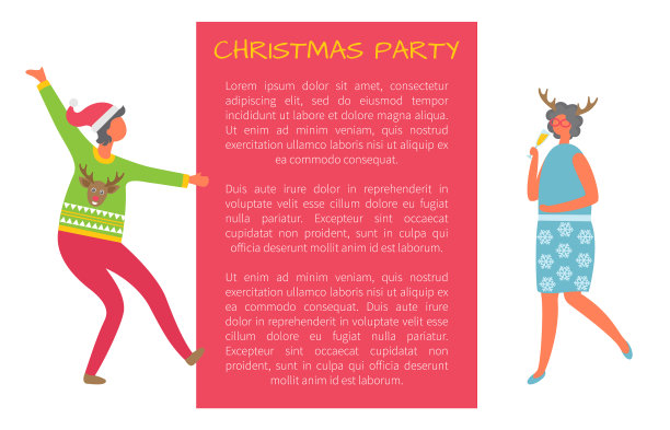 圣诞派对庆祝女人和短信样本图片下载