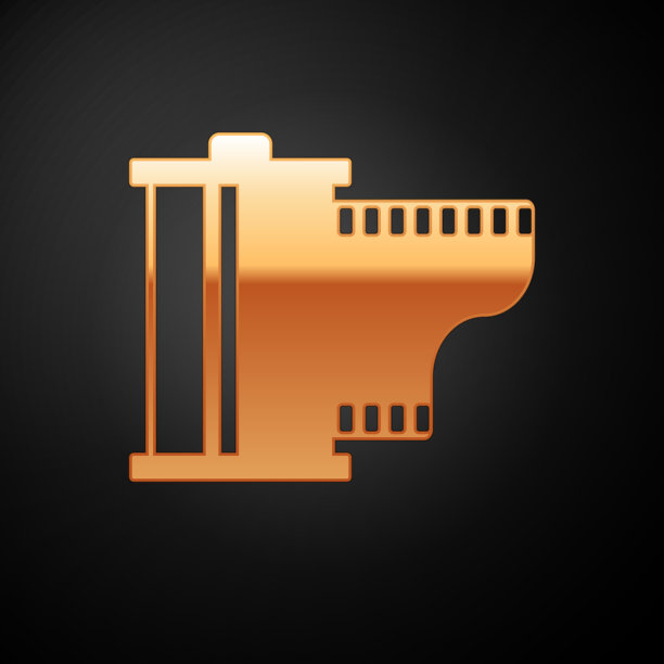 黄金相机复古胶卷卷墨盒图标图片下载