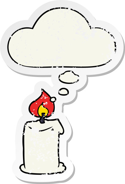 卡通蜡烛和以为泡泡一样心疼图片下载