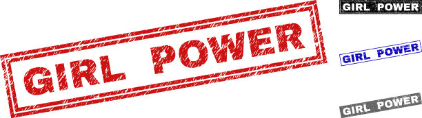 垃圾女孩力量划出矩形水印图片下载