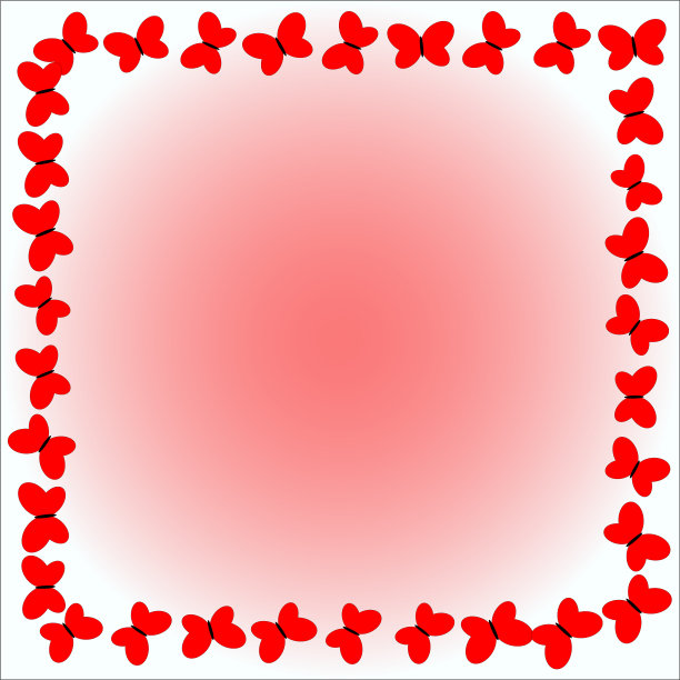 在柔和的背景上镶上红色的蝴蝶图片下载