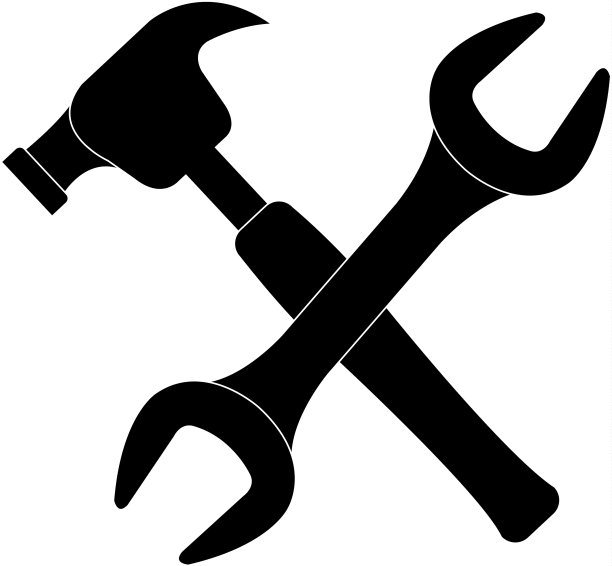 锤子和钳子工具隔离图标图片下载