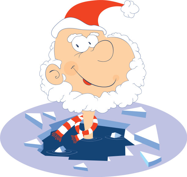 圣诞老人冬季游泳图片下载