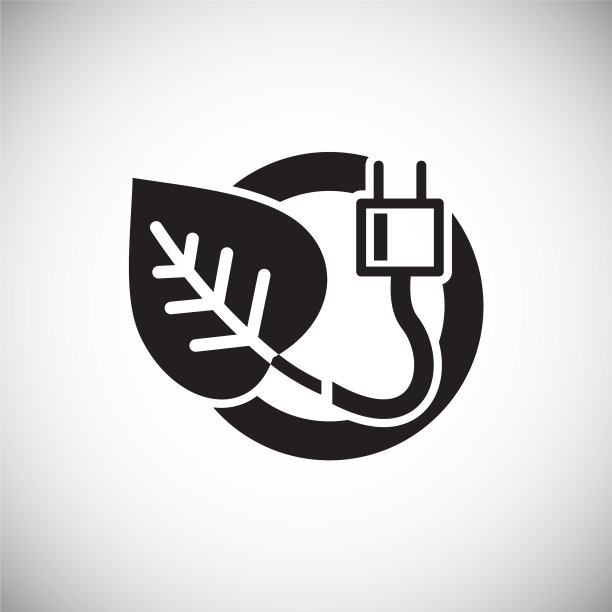 生态电源图标以白色为背景图片下载