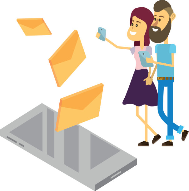 夫妇和电子邮件技术等距图片下载