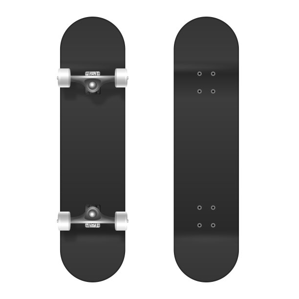 滑板现实的3d黑色空白图片下载