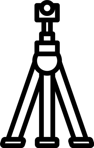 相机三脚架图标轮廓风格图片下载