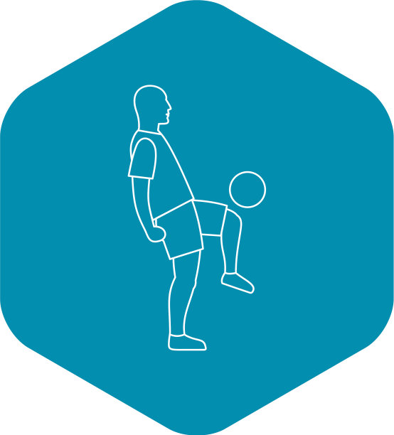 足球运动员踢球的图标轮廓风格图片下载