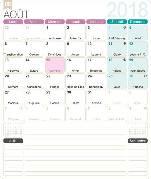 法国2018年日历图片下载