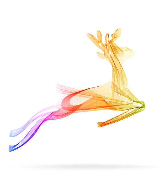 全长鹿剪影抽象现代图片下载