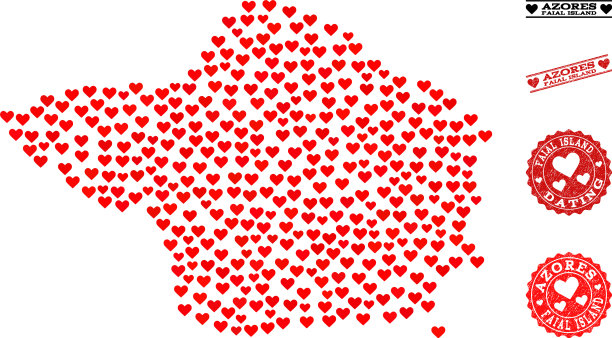 情人节的粪岛和垃圾的拼贴地图图片下载