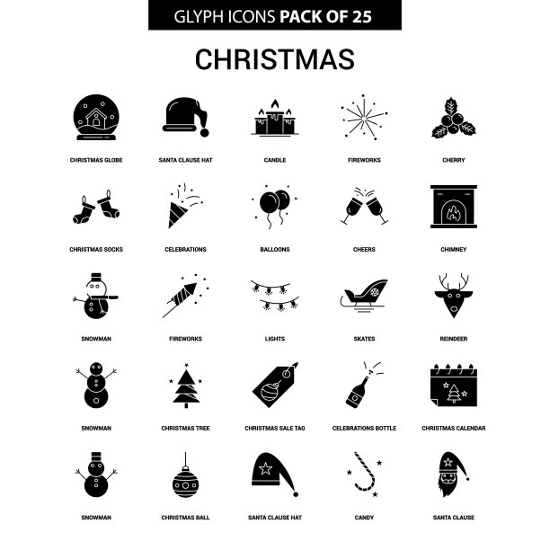 圣诞字形图标集图片下载