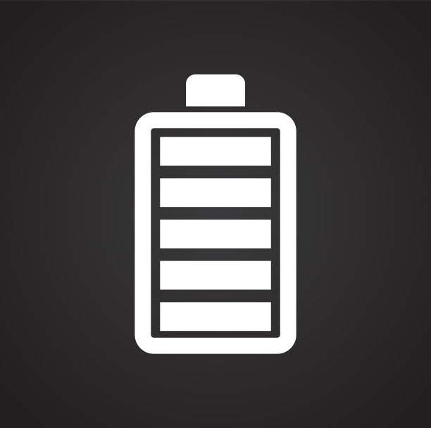 电池图标上的黑色背景图形和图片下载