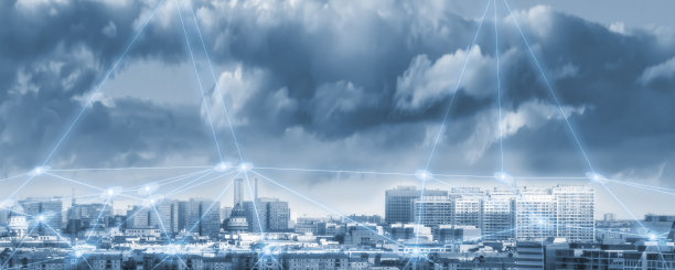 矩阵网格城市景观柏林，德国，作为标志的监视，主要对象出焦点图片下载