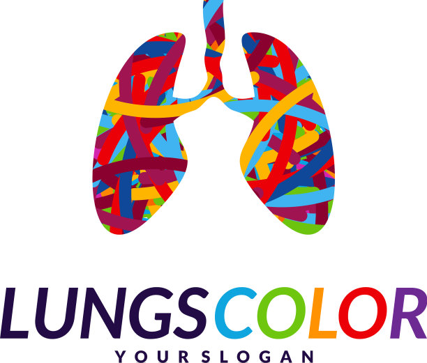 彩肺标志概念肺用五彩缤纷图片下载