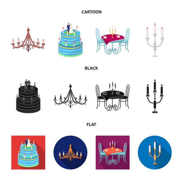 设计蜡烛和烛台标志图片下载