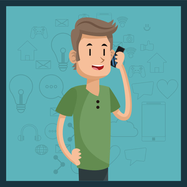 年轻人谈论智能手机媒体绿色图片下载