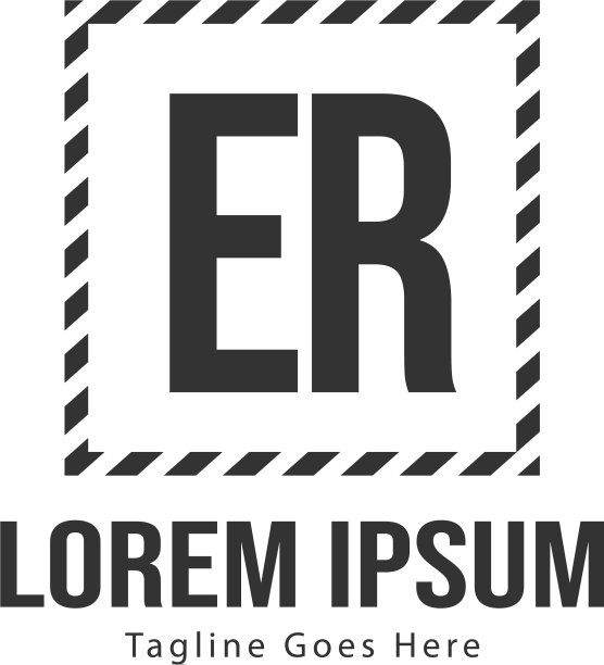 ER字母现代框架logo模板图片下载