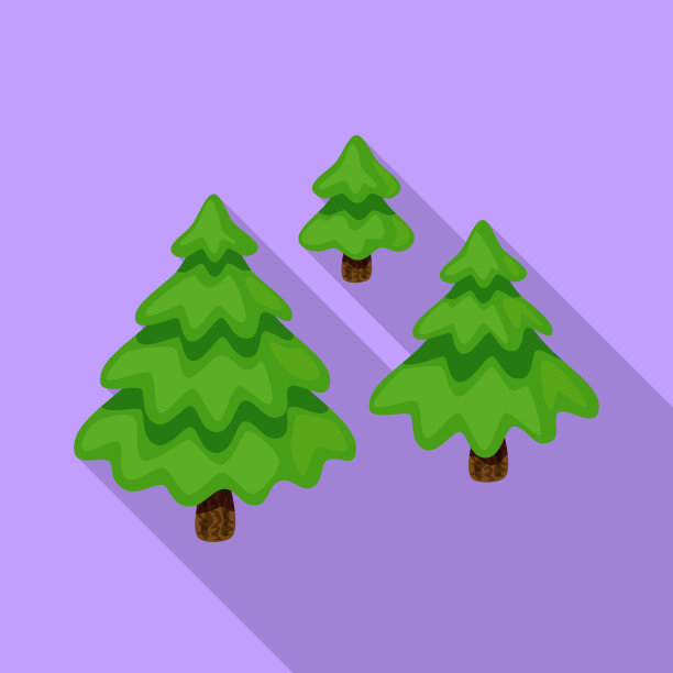 孤立的对象树和森林标志集图片下载