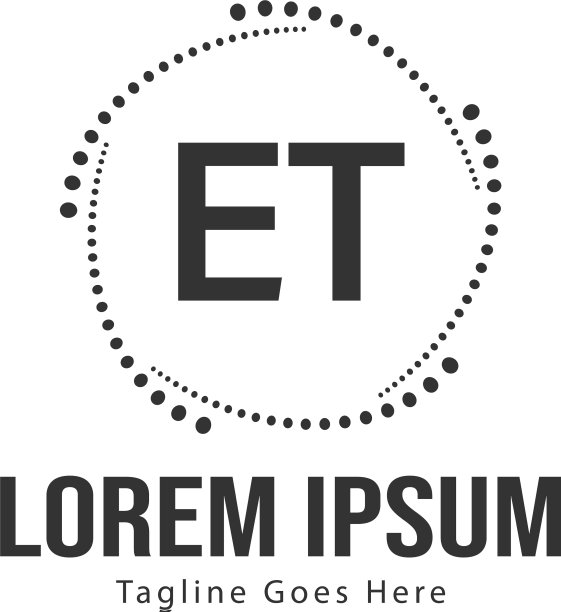 ET字母现代边框标志模板图片下载