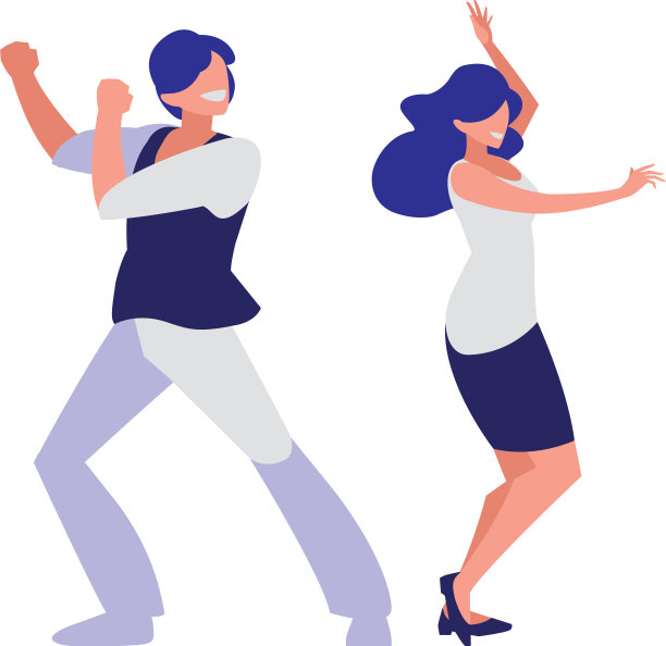 年轻情侣跳舞的角色图片下载