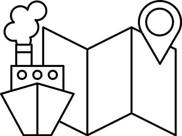 邮轮海上位置地图旅游度假图片下载