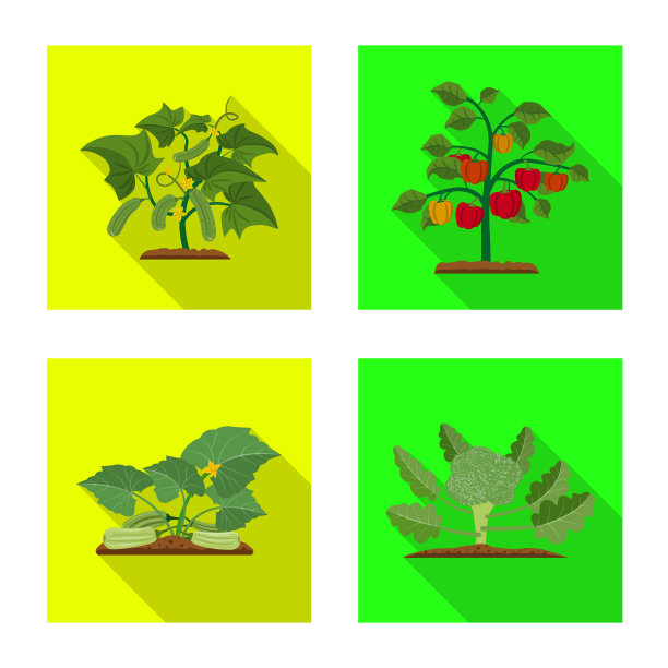 设计温室和植物标志集图片下载