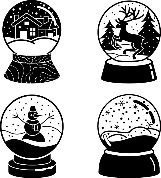 雪球图标设置简单的风格图片下载