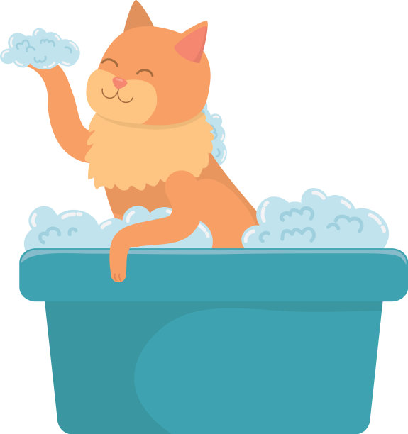 猫咪卡通淋浴设计图片下载