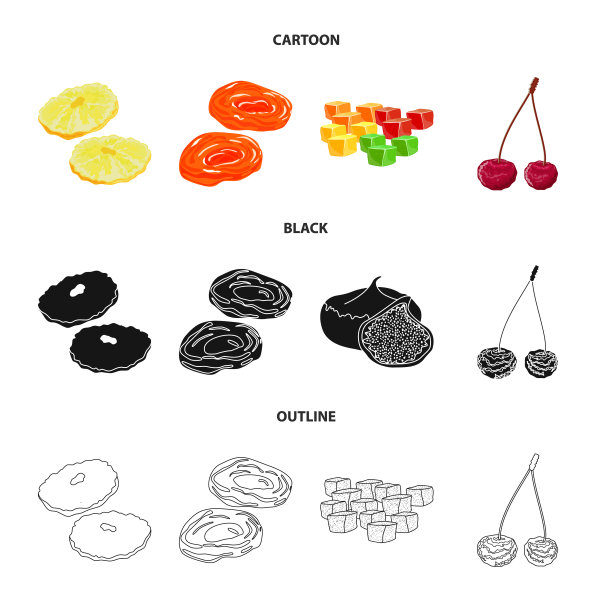 孤立对象的食品和原料符号收集图片下载