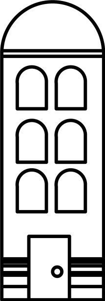 建筑外部前孤立图标图片下载