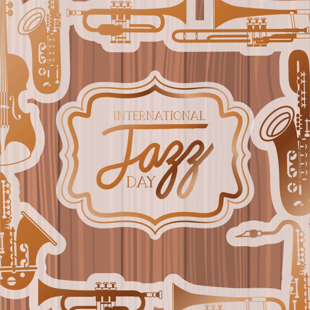 爵士乐日框架与乐器和木制图片下载