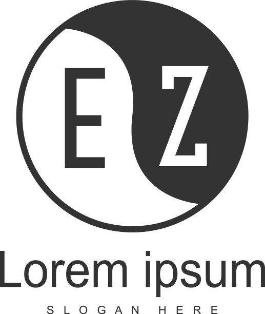 EZ字母现代框架 лого模板图片下载