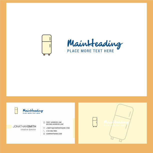冰箱标志设计与标语的正面和背面图片下载
