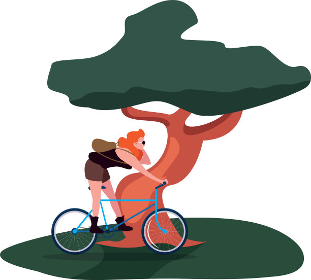 人们骑自行车活动形象图片下载