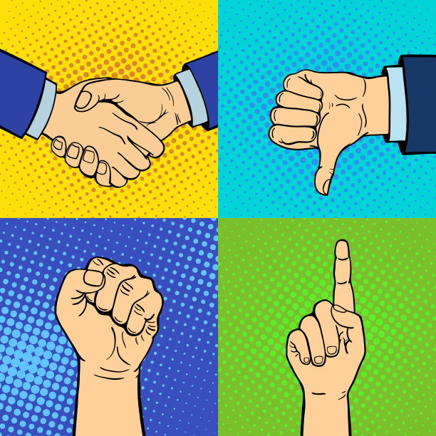 双手显示聋哑人不同的手势图片下载