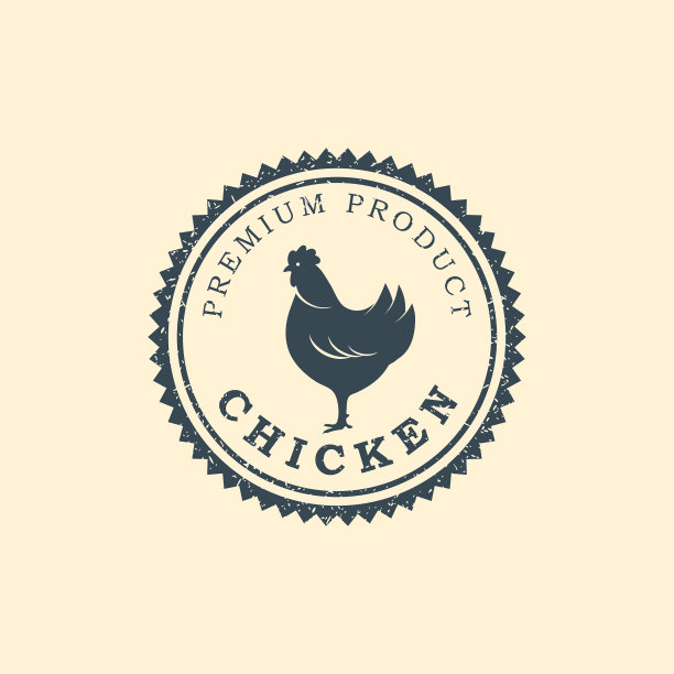 优质鸡的标志标签和徽章设计图片下载