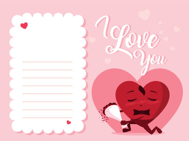 可爱的心男性与玫瑰花束的特点图片下载