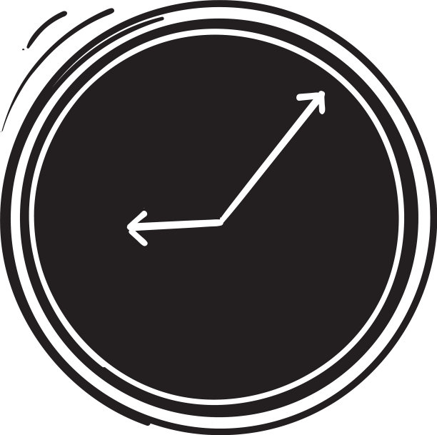 线画时钟图标与涂鸦手绘图片下载