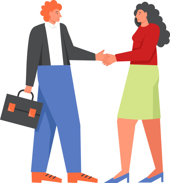 银行经理与客户平握手图片下载