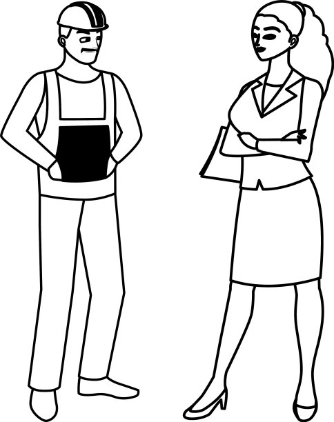 男建造师和女工程师图片下载