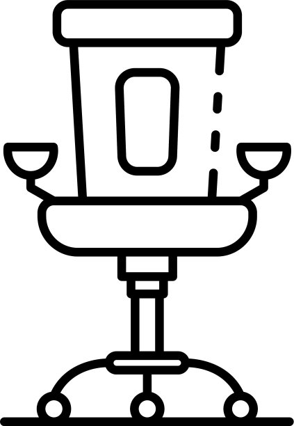 老板书桌椅子图标轮廓风格图片下载